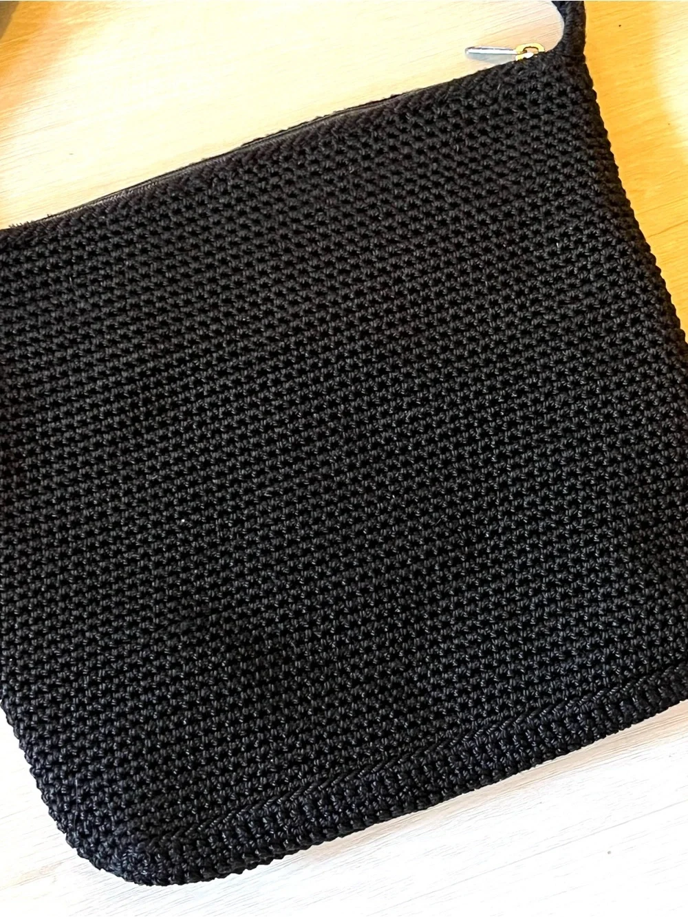 The SAK Original Black Crochet 90s Boho Shoulder Bag 12x11